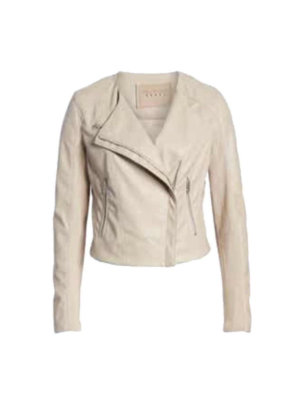 BLANKNYC Record Breaker Collarless Faux Leather Moto Jacket